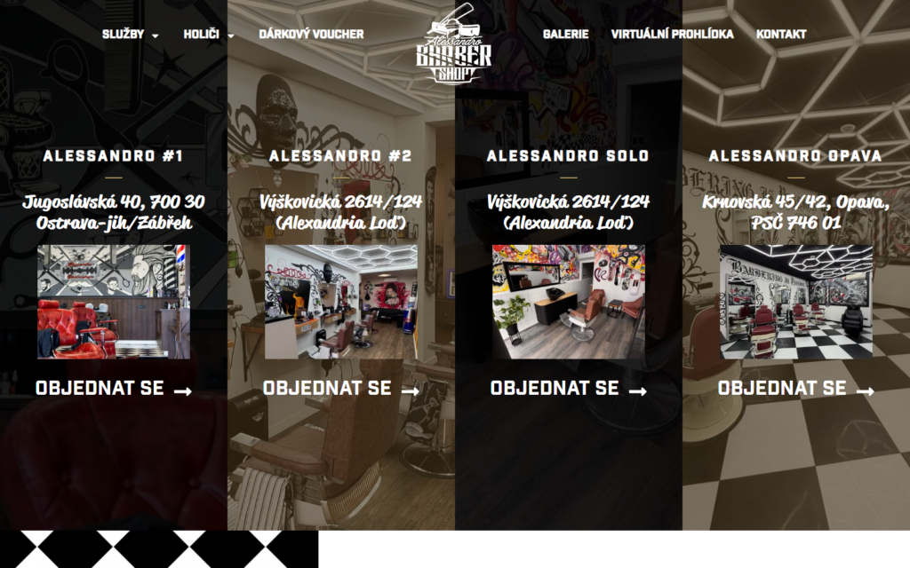 Alessandro Barbershop — web od studia STORMEO