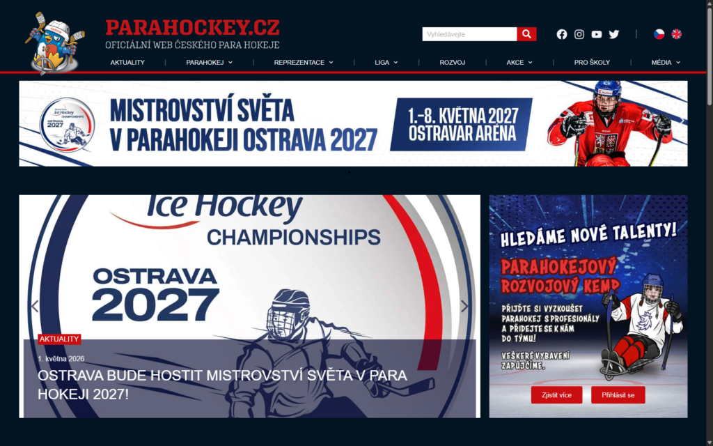 ParaHockey.cz — web od studia STORMEO